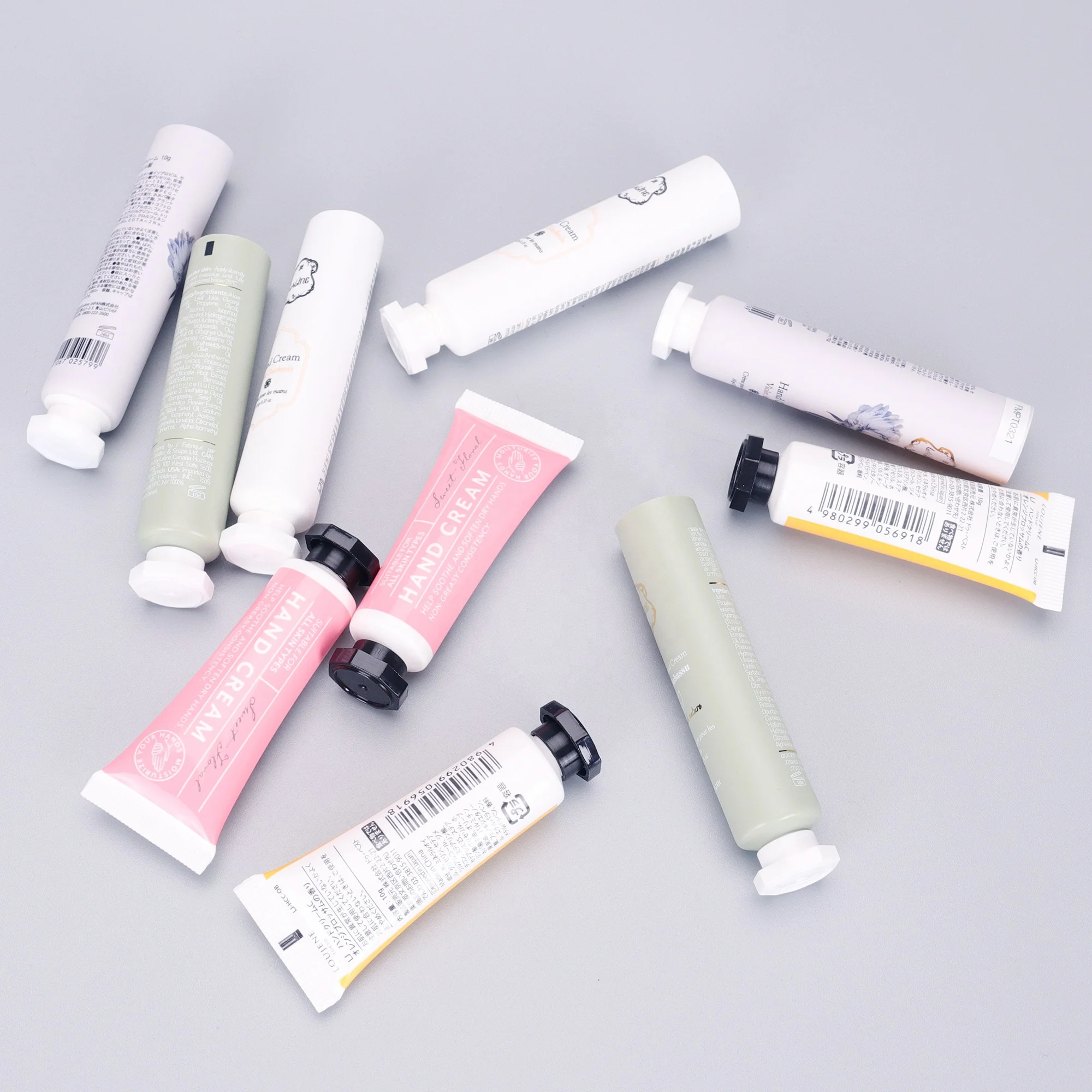 
19mm Diameter Gold Plastic PE Squeeze Sunscreen Container Customize Packaging Cosmetic Tube For BB Cream With Octagonal Lid 