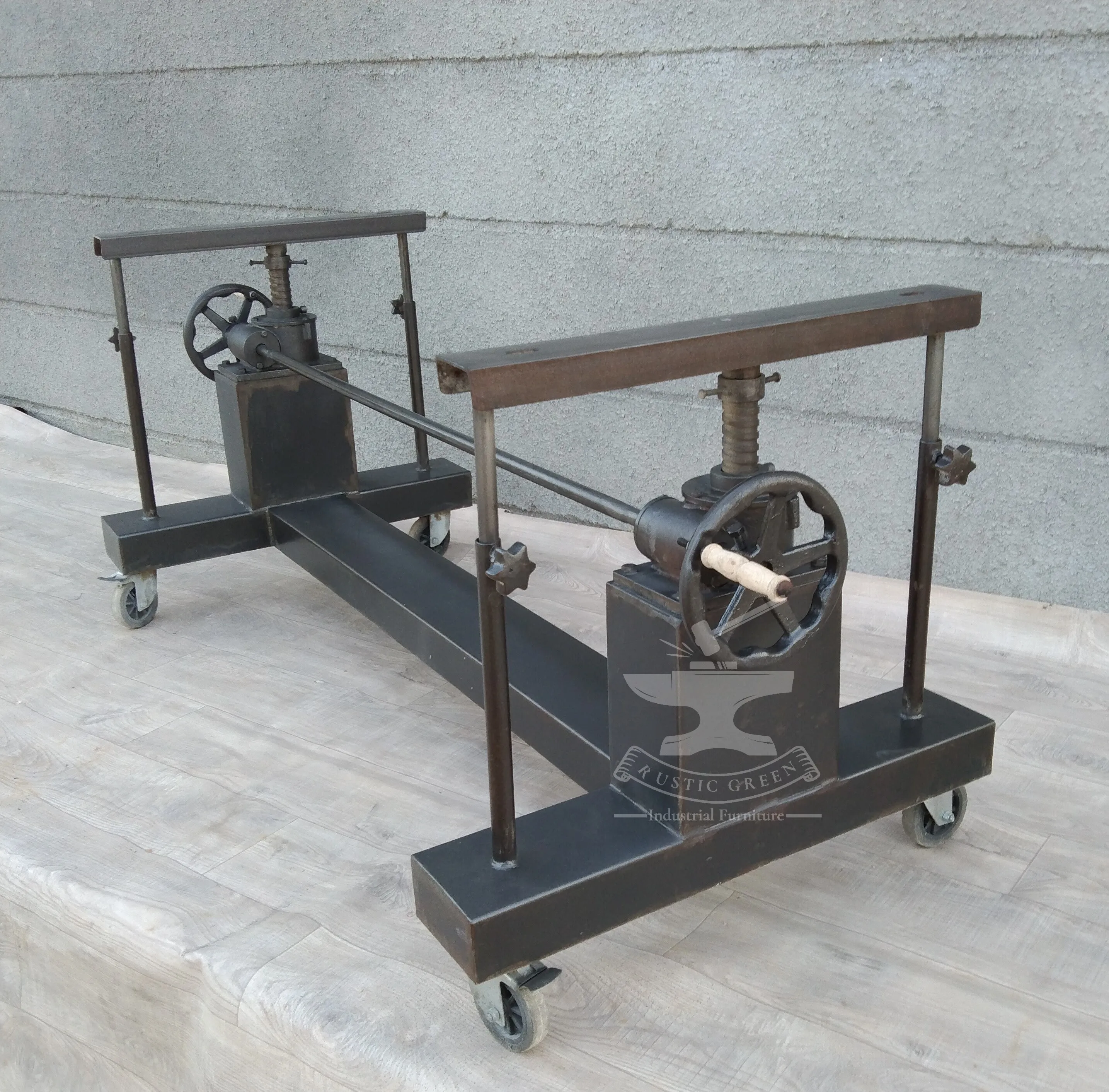 Industrial Rustic Crank Table Legs Adjustable Metal Base for Living Room Dining Table for Home Office or School