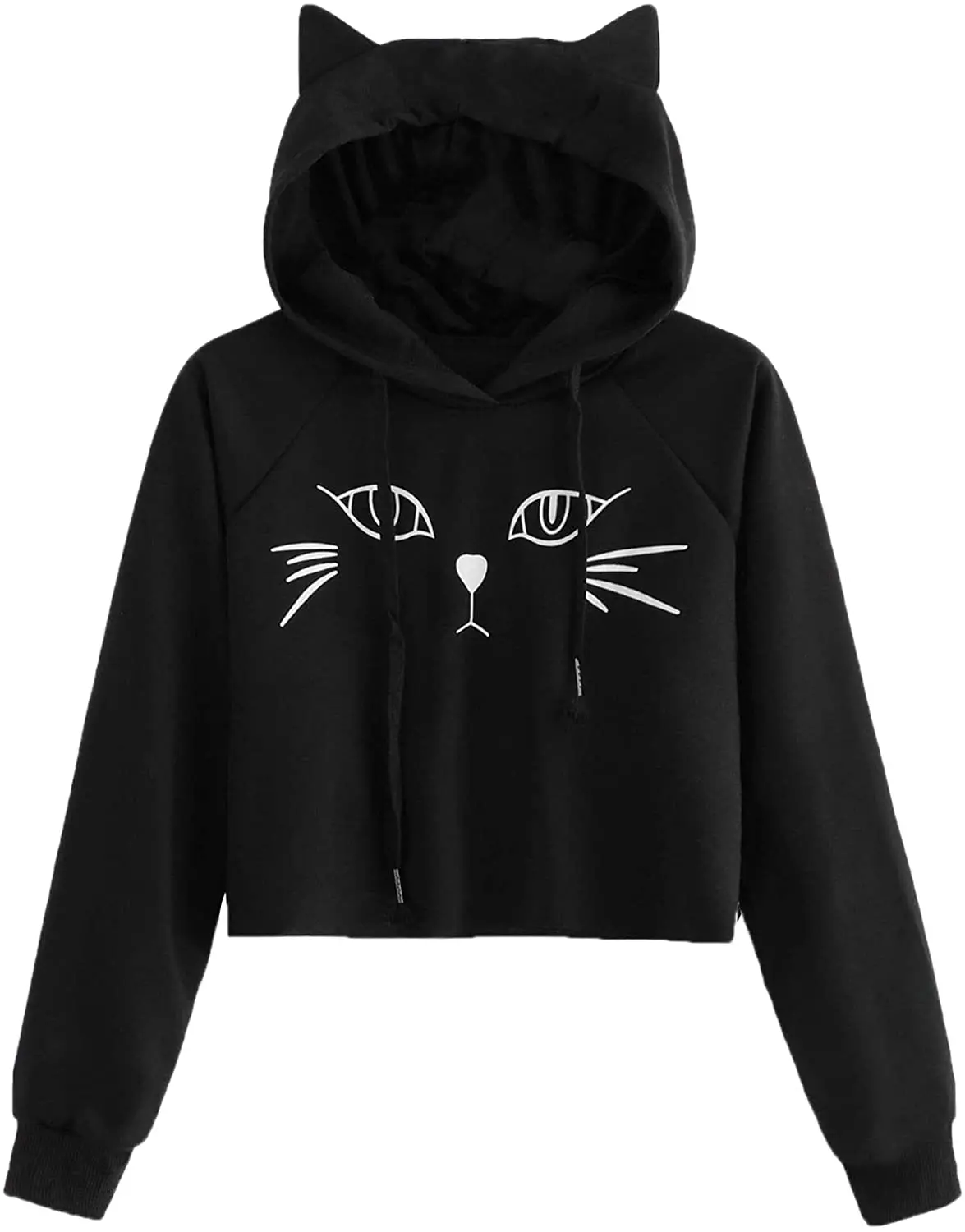High Quality Blank Customized Logo Long Sleeve Crop Top Cotton Casual Hoodie for Women