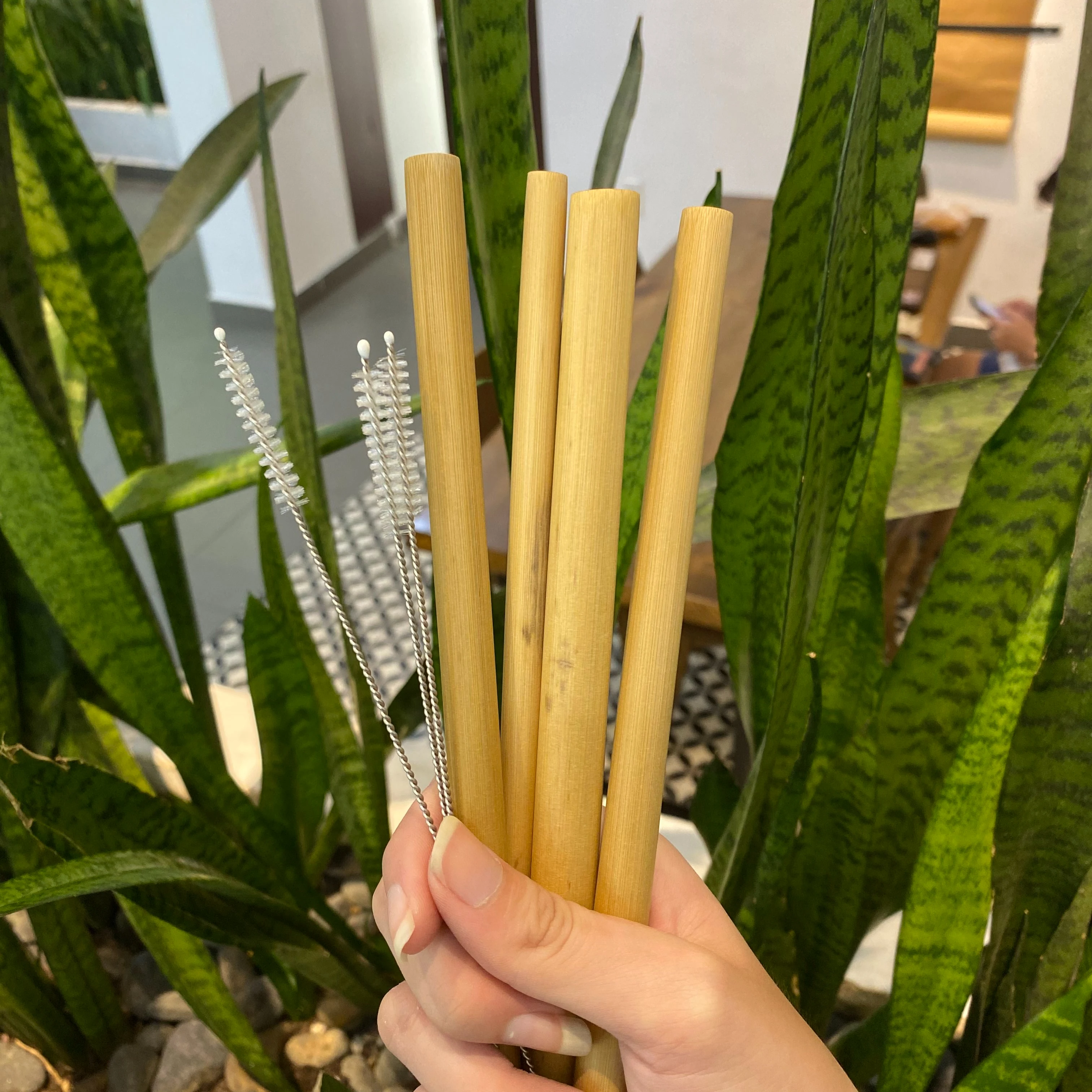 
 100% Органическая многоразовая Персонализированная бамбуковая трубочка для питья, 20 см в длину, оптовая продажа, сделано во Вьетнаме, высокое качество  