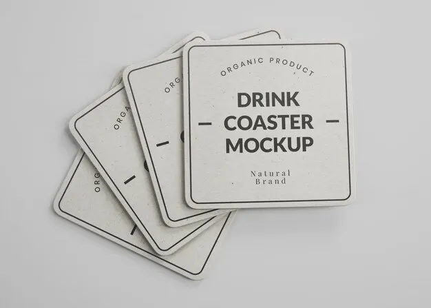 Custom Wholesale Water Absorbent Tea Cup Coasters Beerhouse Cardboard Paper Coaster Cup Mat Coaster