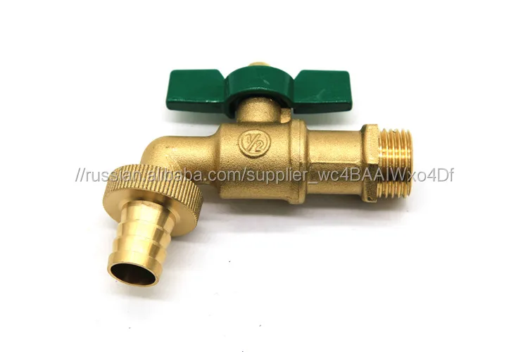 Шаровой кран водообразный со штуцером, ручка-бабочка 1/2