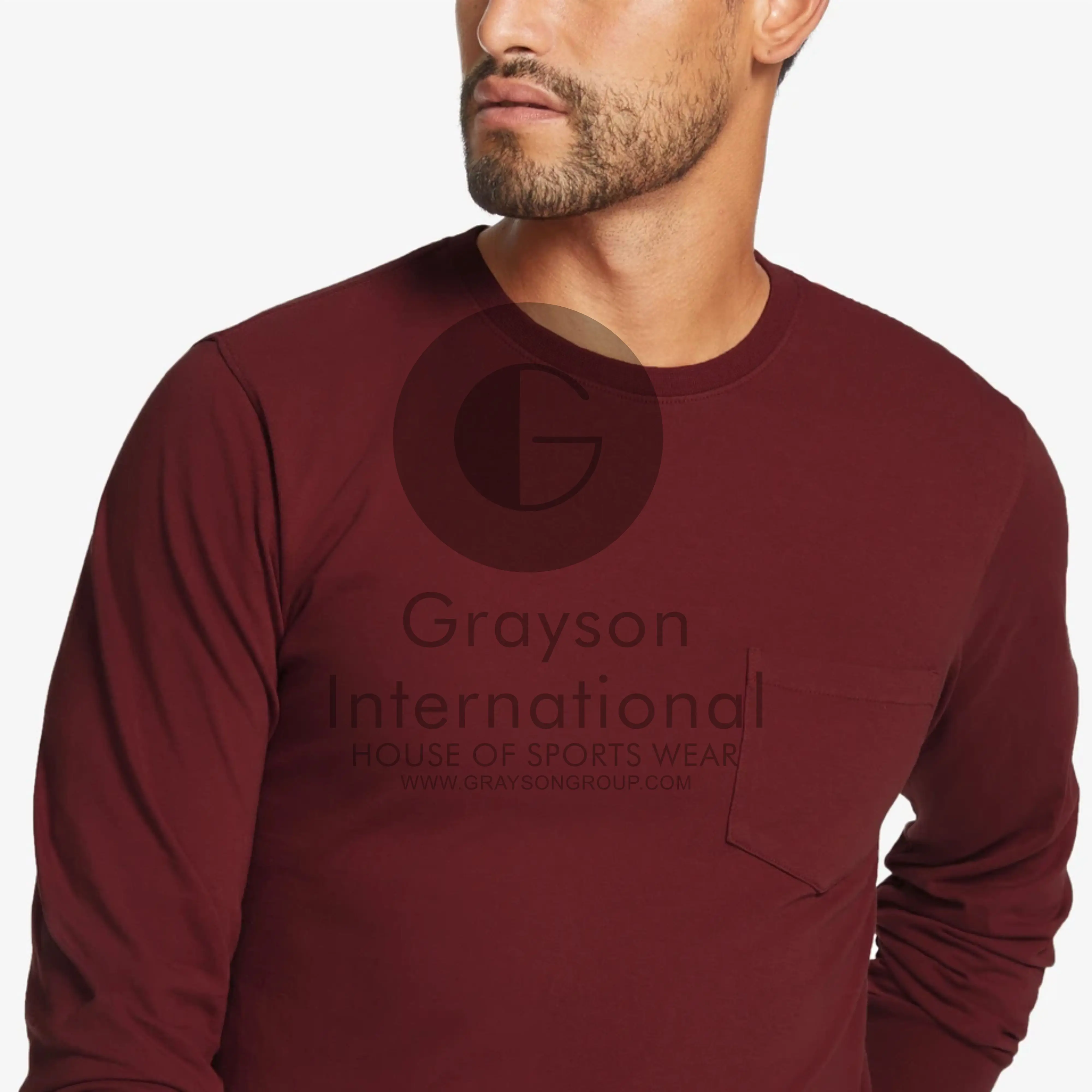 Sweat full sleeve  Crew neck sweat t shirt O NECK gray son int