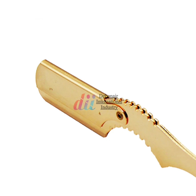 Barber Razor Stainless Steel Golden Color Barber Shaving Razor Straight Beauty Salon Equipments Barbershop tools
