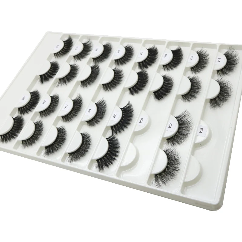 Eub Free Shipping HV series Crisscross natural thick 3D pack 5 pairs false eyelashes private label false eye lash packaging box