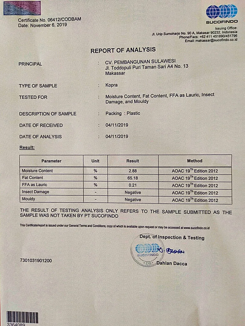 Copra Report of analysis.jpg