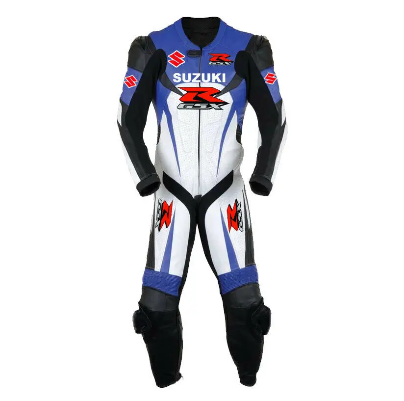 new and stylish Cowhide Leather motorcycle racing jacket with Safety Pads on knees and Stretch panels  at the waist(SS-004)