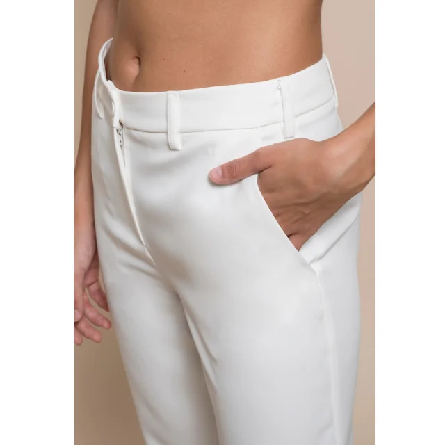 Italian best quality pencil pants with high waist, French pocket regular fit solid model fly button, for the day