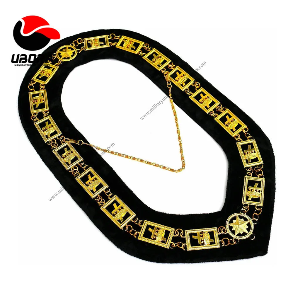 Воротник с металлической цепочкой Masonic Regalia kt рыцари темплар черная