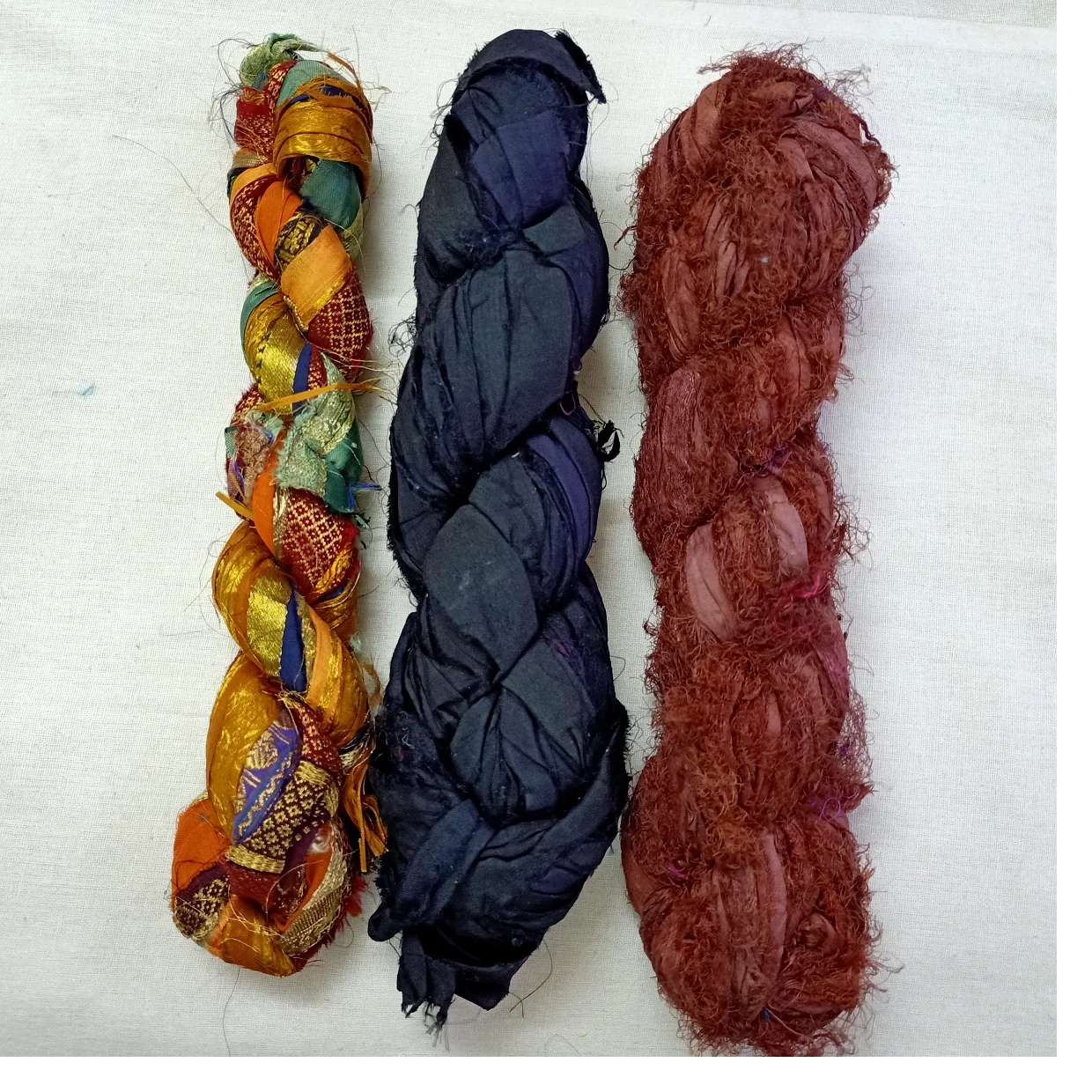 custom made sari  silk ribbons in various colors