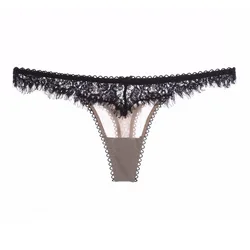 Dropshipping Love T back New Lace Sexy Panties Women Tulle Cotton Crotch T Pants Comfortable Low Waist Thongs