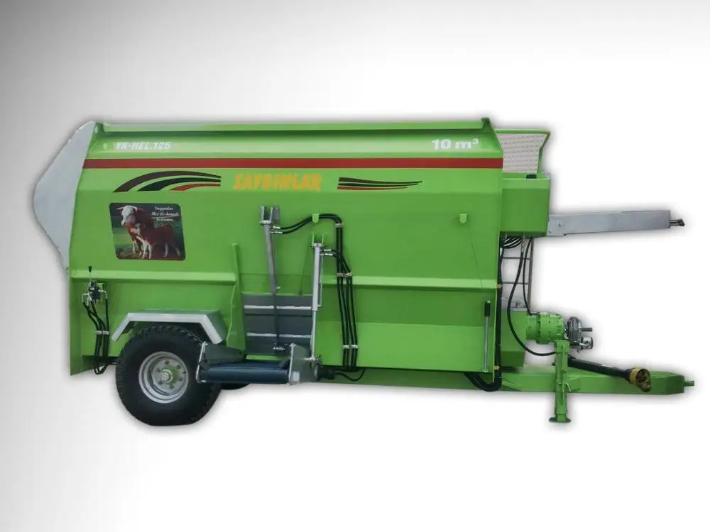 Cattle Feed Mixer Wagon For Sale Horizontal Auger High Quality From Turkey 10m3 Tmr Feed Mixer Machine