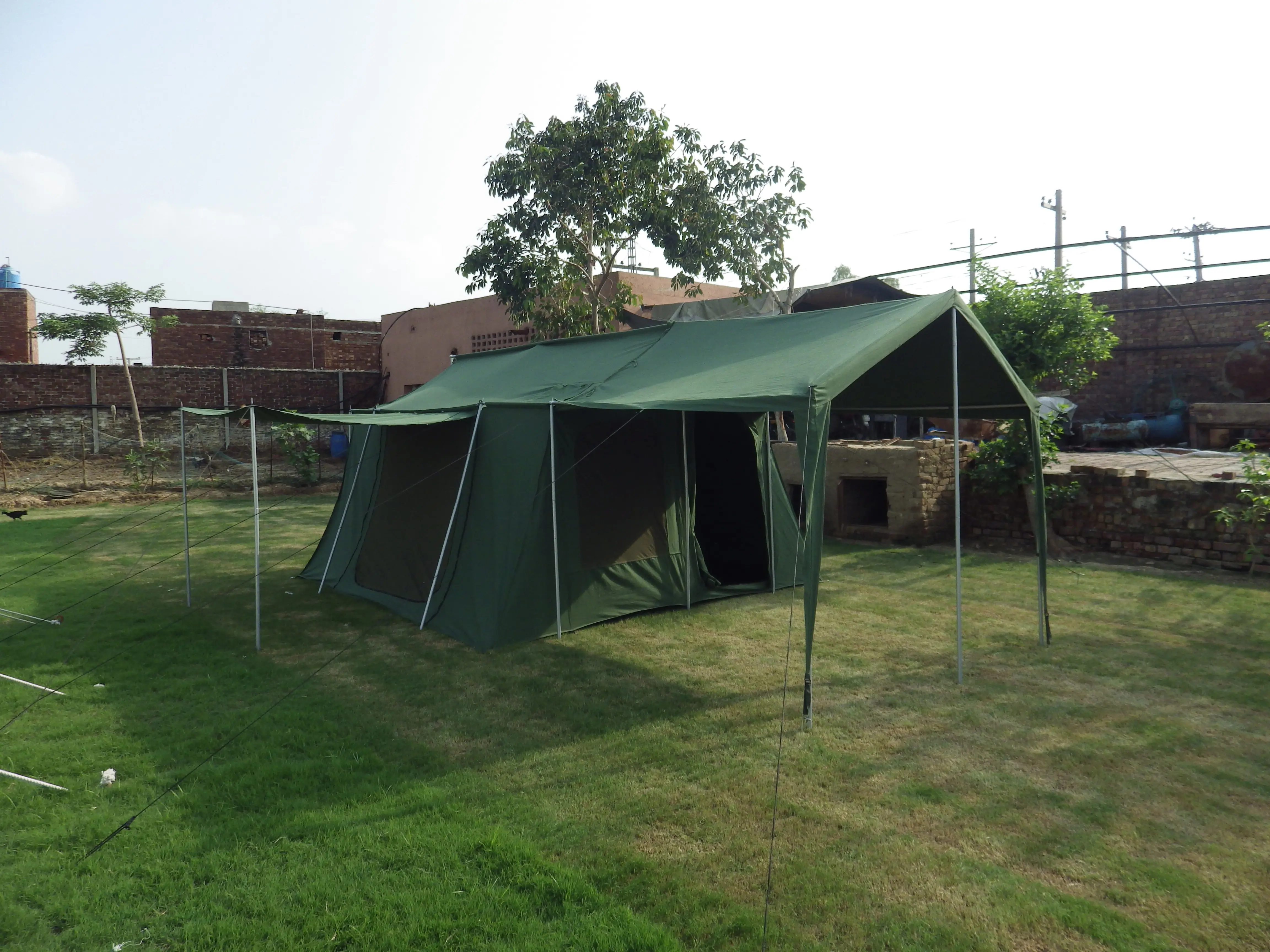 High quality hard floor camper trailer outdoor family event canvas safari lodge tent / Outdoor Canvas Lodge Tent for Camp