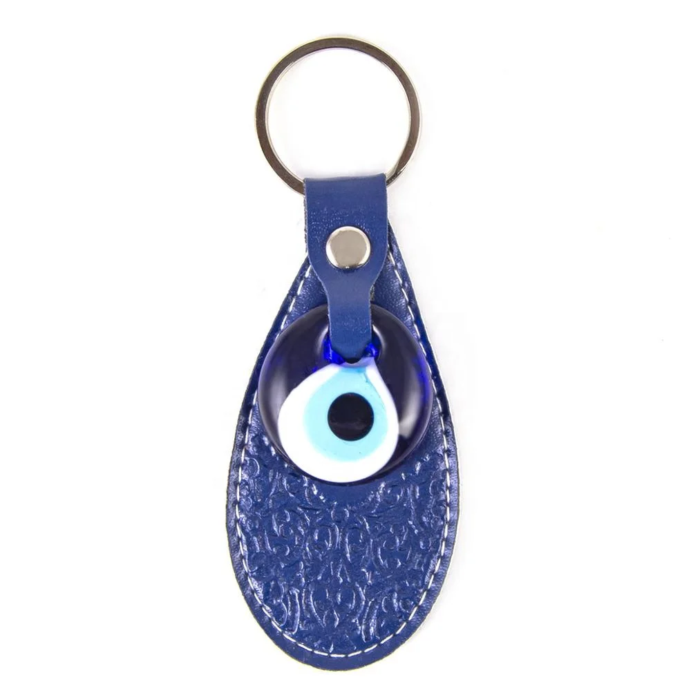 Evil Eye Beaded Imitation Leather Key Chain From Turkey