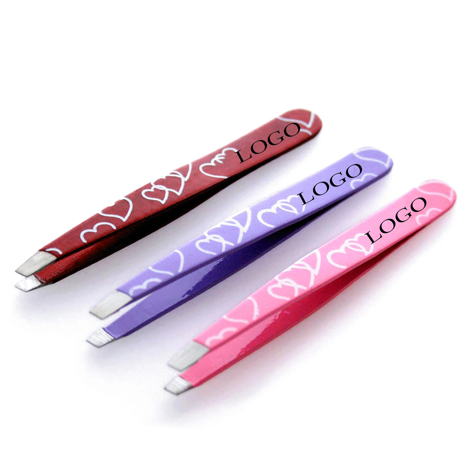 Professional Eyebrow Tweezers Color Coated Beauty Tweezers Stainless Steel Makeup Tweezers