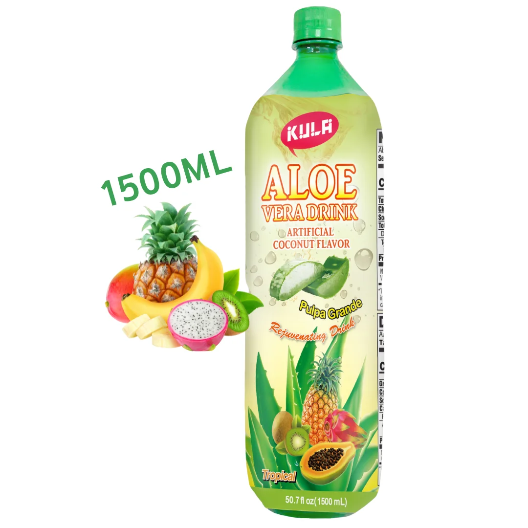 Taiwan Aloe Vera soft Drinks with Fruit Juice and pulp in PET Bottle sugar free passionfruit
