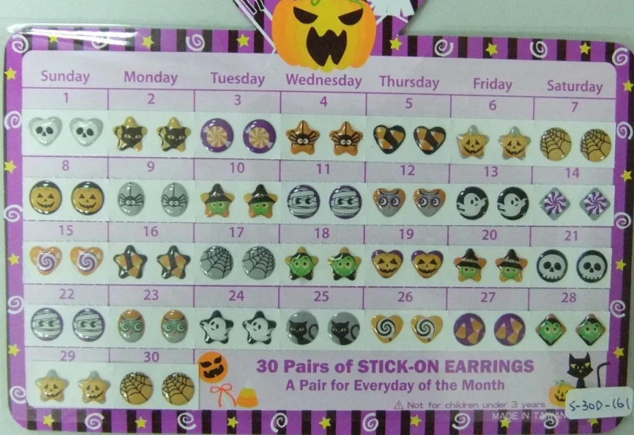 Festival Earring Epoxy Jewelry Sticker for children for Halloween party