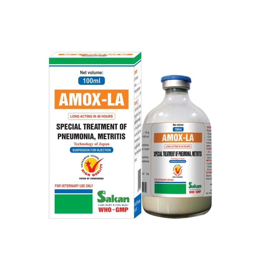 A-MOX-LA 100ml A-mo-xi-ci-llin 15 % an-ti-bio-tics in-jec-tion for poultry cattle animal health care products