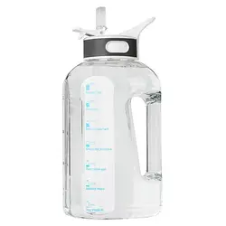 Custom Logo 1.5 L  2.5 L  3.78 L Camping Water Jug Kettle Gallon Gym Sport Plastic Motivational Water Bottle with Straw