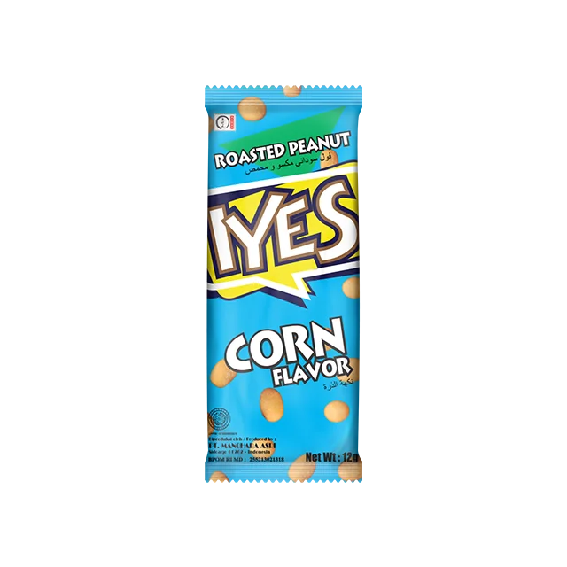 Top Quality Peanut Roasted Coated Snack Iyes 12 gr Corn Flavor