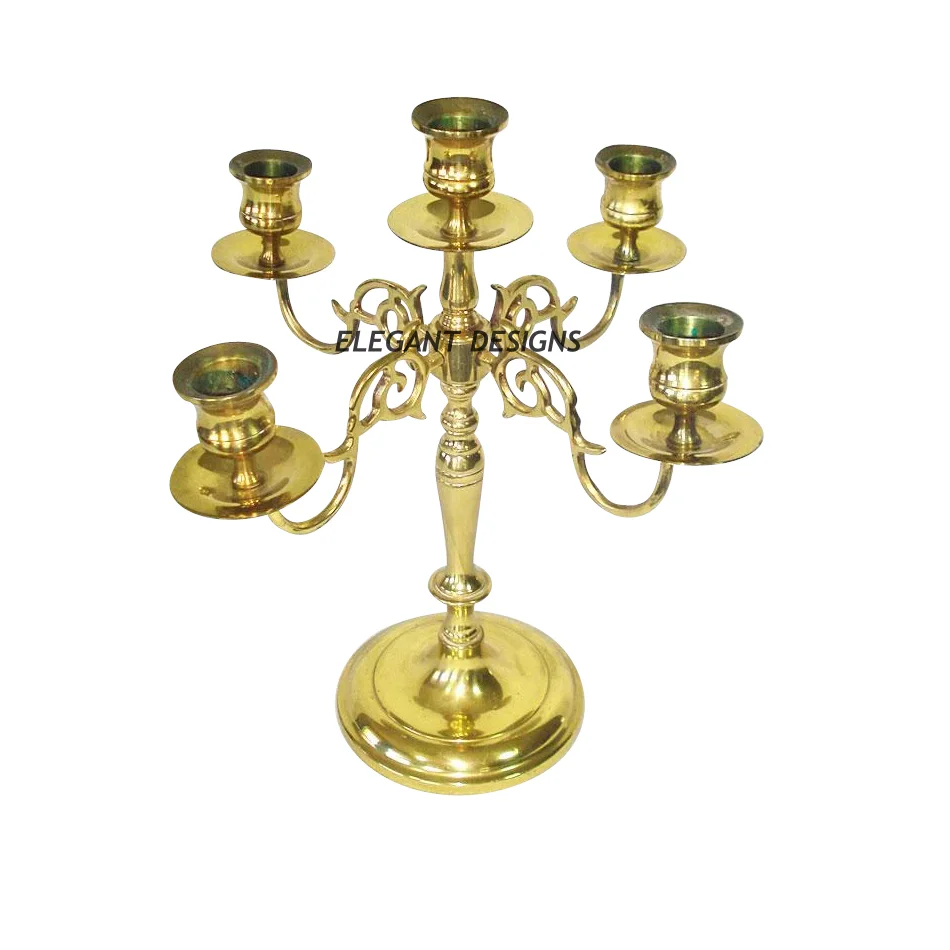  Золотые 5 светлых настольных подсвечников для торжественных мероприятий и свадебных декораций канделябры с латунным покрытием металлический канделябр