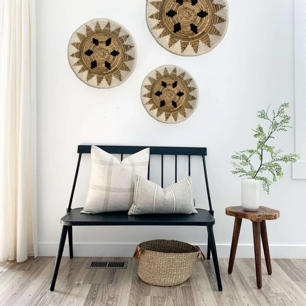 Boho Wall Hanging Plate from Vietnam Eco-friendly Hand-woven Plate with Cotton Yarn Decoration for Home Decor Wedding - OEM/ODM