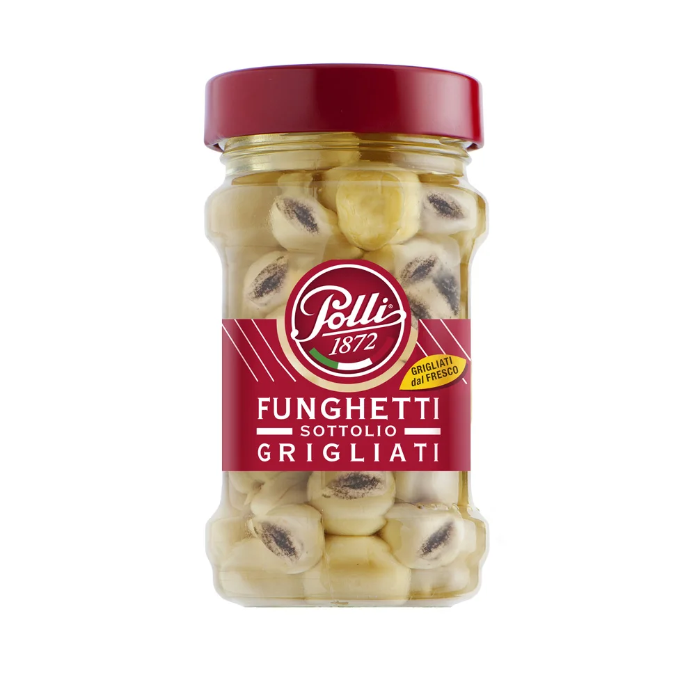 Italian top quality grilled champignons 185g pickle jar condiment in sunflower oil appetizer platters for export