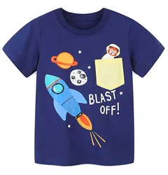 Wholesale Summer Kid Clothes 100% Cotton Short Sleeve Baby Boys T Shirt