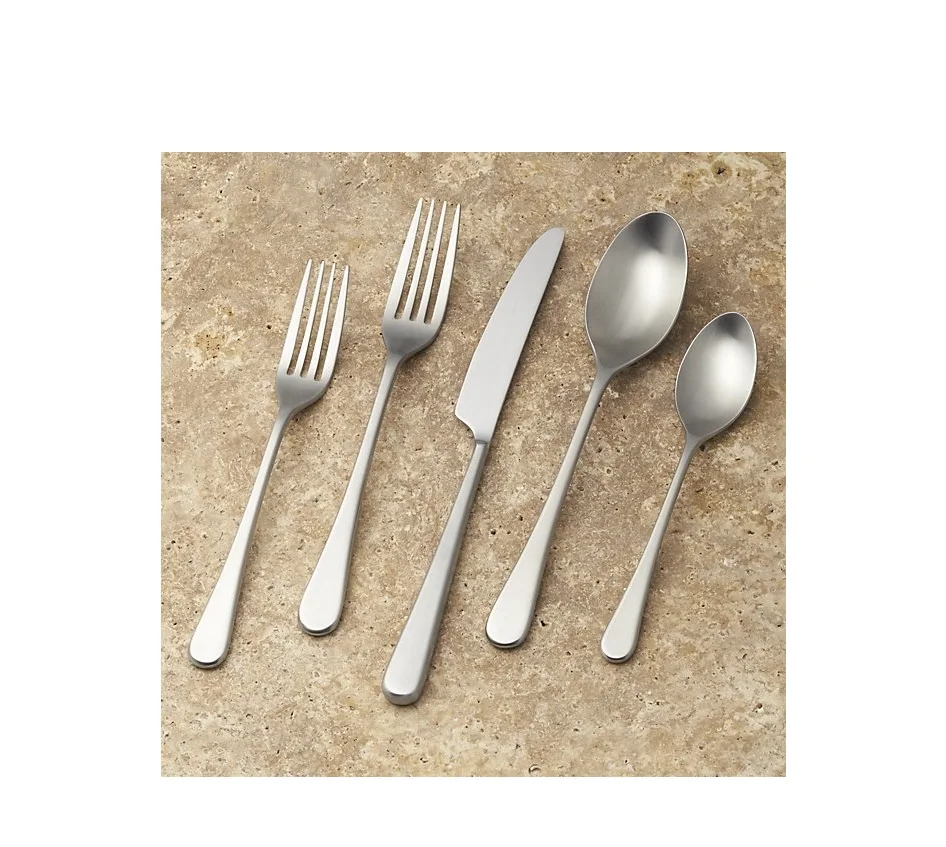Gold Plated Cutlery Set of 5 New Hammered Design Metal Flatware Set For Wedding Used New Metal Cutlery Spoon An Fork