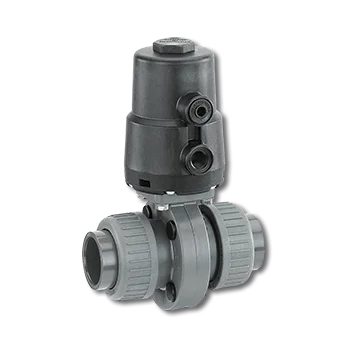 The GEMUe 410 butterfly valve is pneumatically operated. The valve body is available in a plastic design.