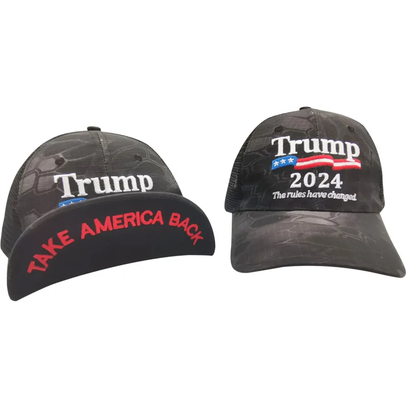 Кепка Трампа 2024 с вышивкой «назад», американская бейсболка Трампа с вышивкой, бейсболка для выборов, Кепка-тракер, складная Кепка с козырьком