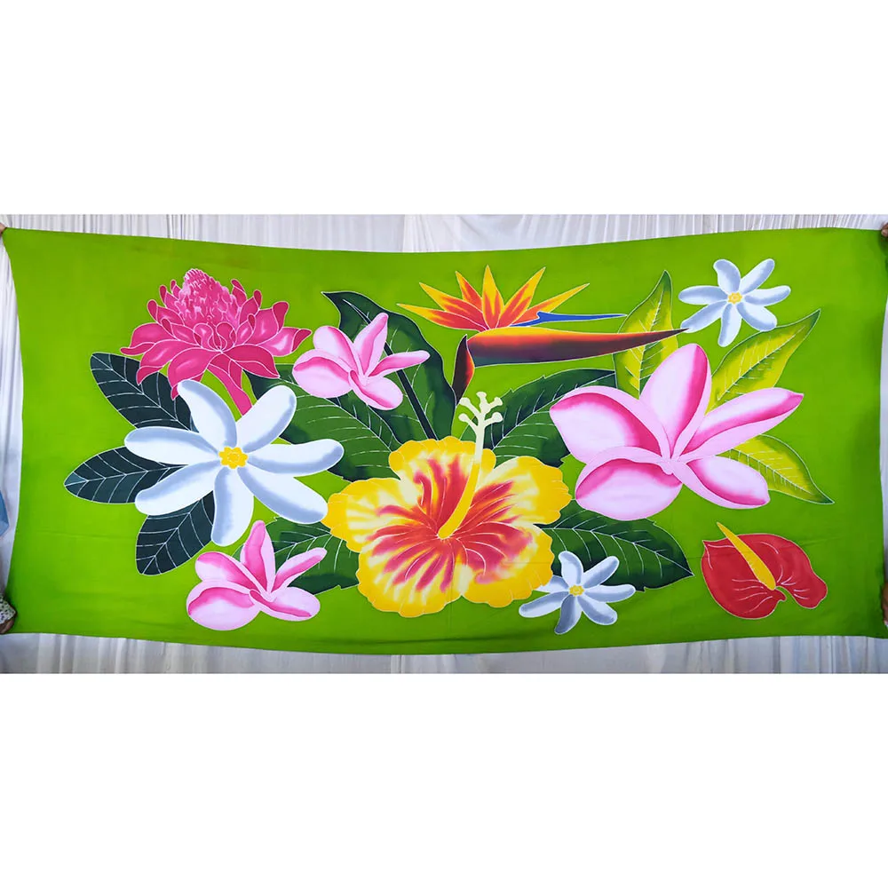 Best Seller Handpainted Hawaiian Sarong Pareo Beachwear Cover Up 100% Rayon HP176-001R1