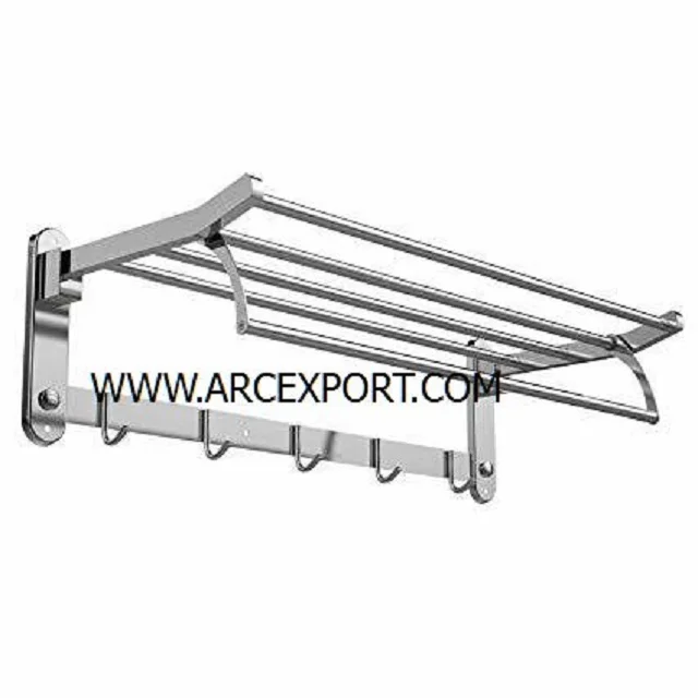 Silver Color Stainless Steel Towel Stand Bathroom And Kitchen Accessories Clothes And Towels Hanging Stand Supplies