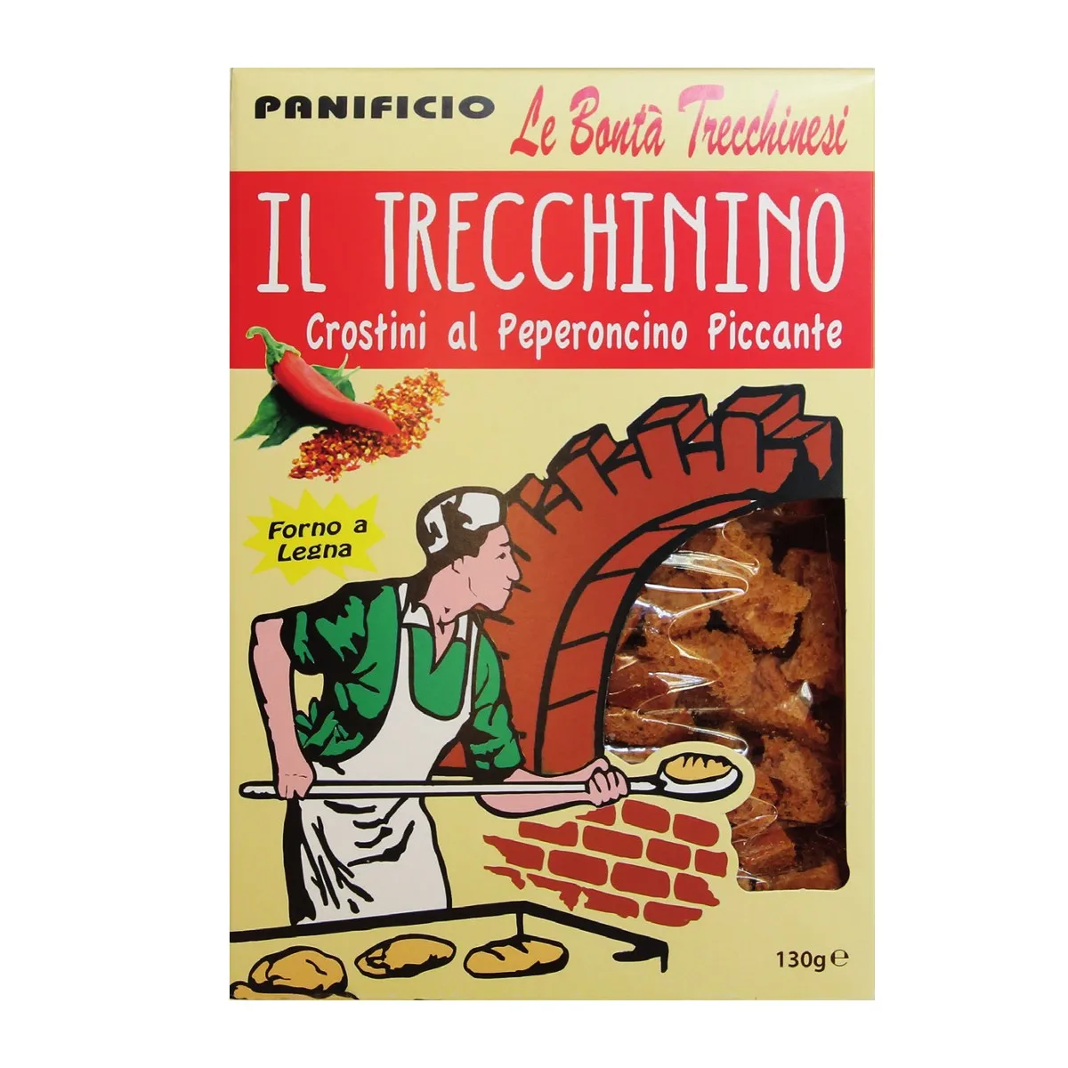 Traditional Italian Healthy Snacks with Chilli Pepper - Flavored Bread for Aperitif - Soup  - Baking in Oven Wood