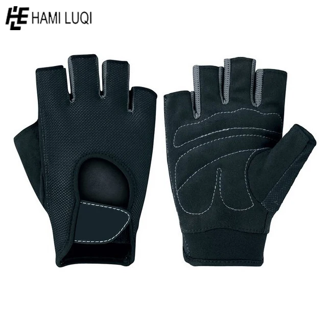 Anti Slip Breathable Sports Workout Fitness Training Weight Lifting Gym Gloves with Wrist Wraps Black Unisex