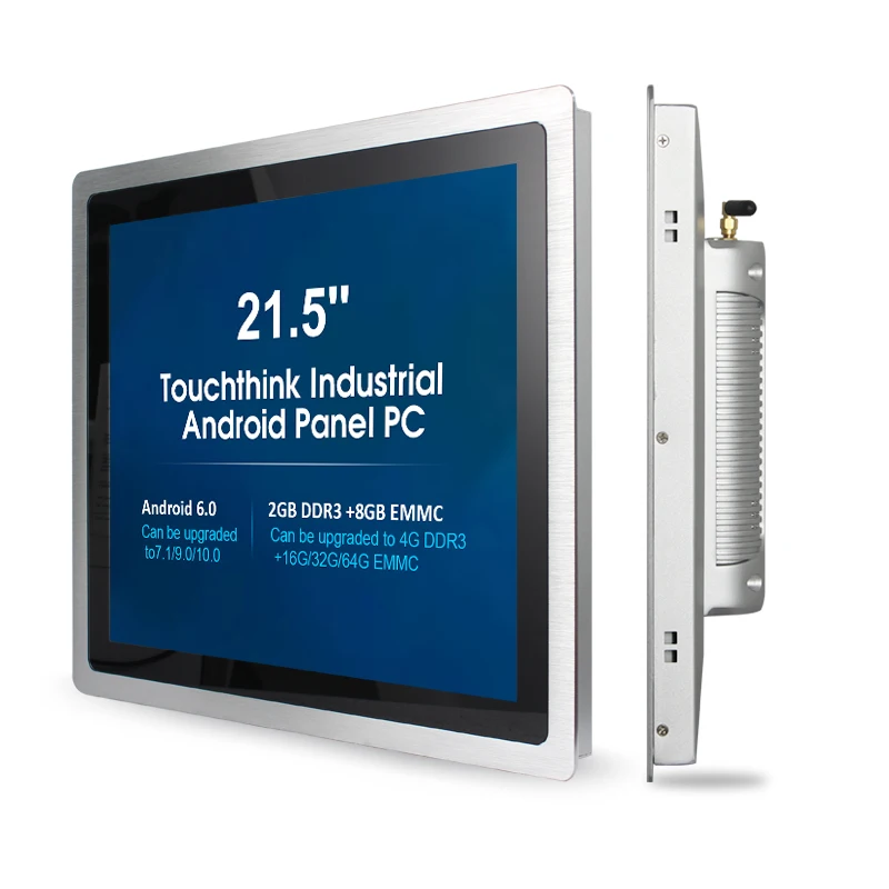 Touchthink 21.5 inch 16:9 1920x1080 resolution capacitive 10 points touch panel pc with rj45 usb lan