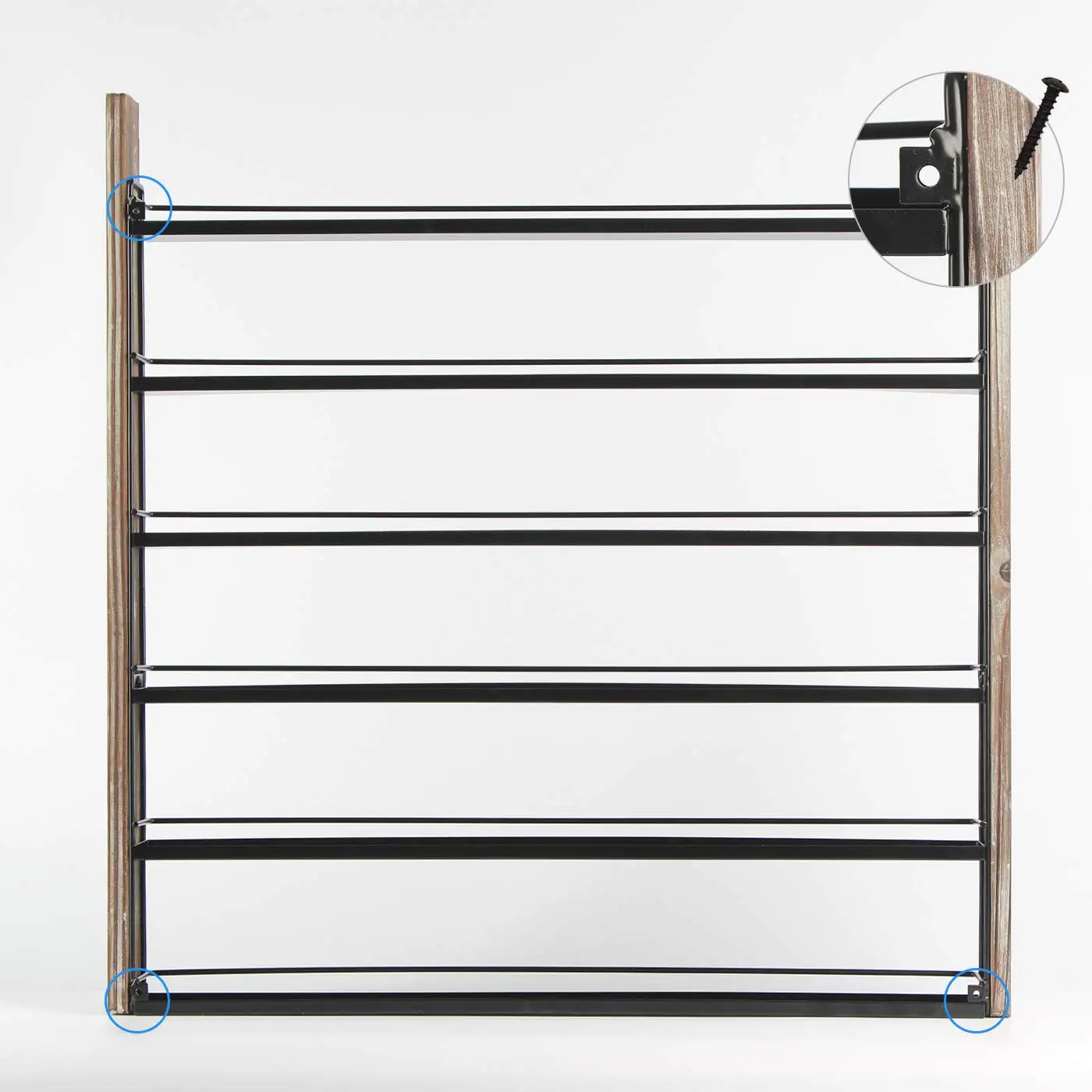 Rustic Wood Nail Polish Organizer with 6 Tier shelves 100 bottles