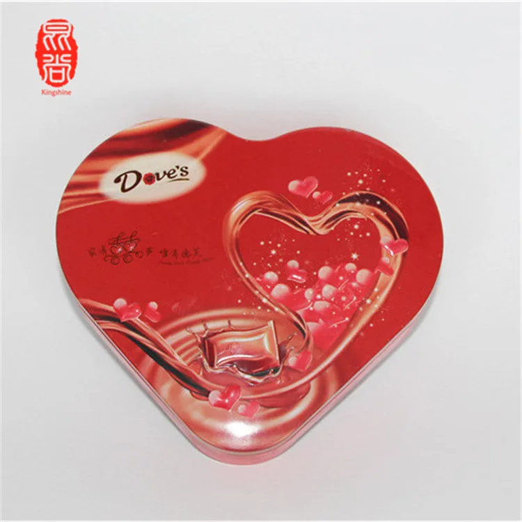 
Custom High Quality Heart Shaped Tinplate Box Chocolate Heart Tin Can 