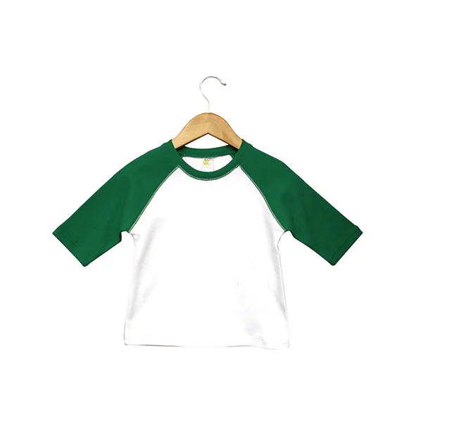  Infant Baseball Tees - White/Green 100%
