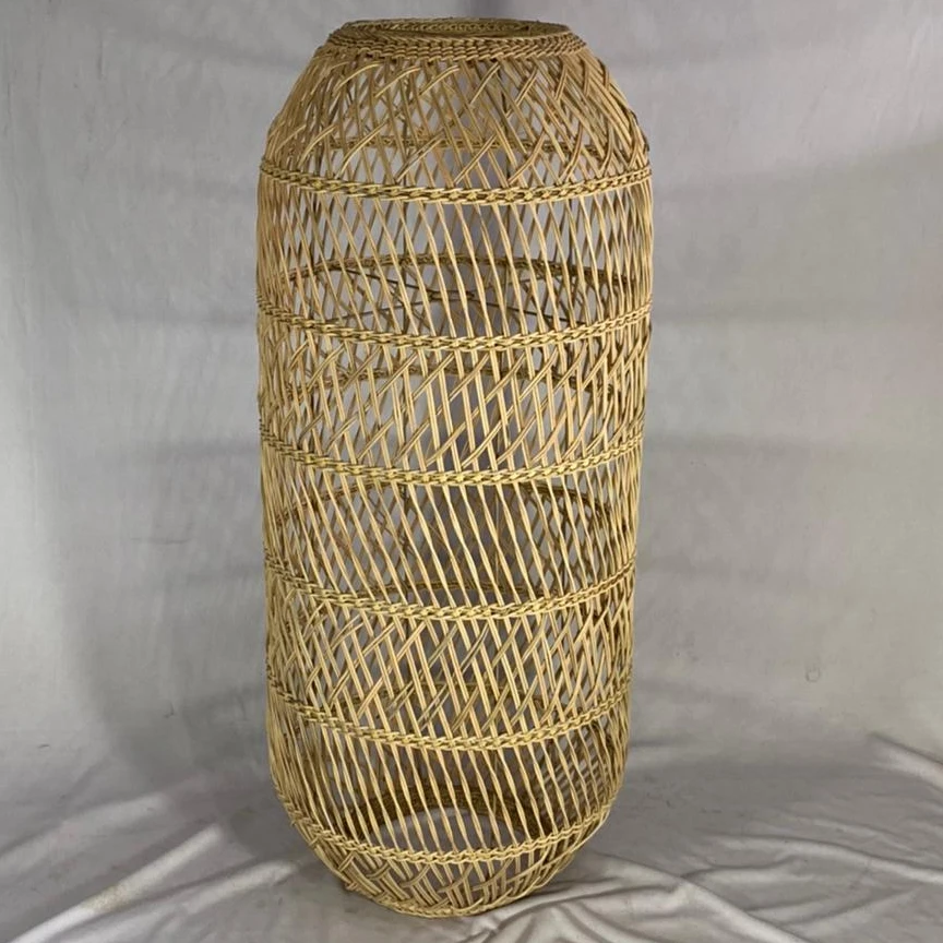 Modern bamboo rattan decorative hanging chandelier lamp wood E27 holder handmade vintage restaurant ceiling pendant light