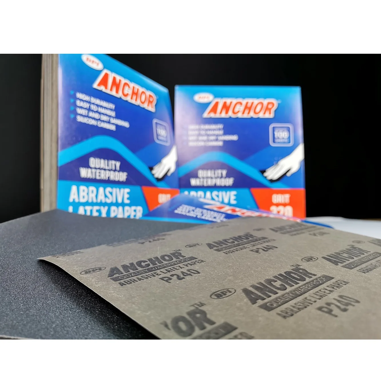 Хорошее качество, шлифовальные листы DPI, якорь, надежное качество, абразивная латексная бумага-Грит 240 из малайзии