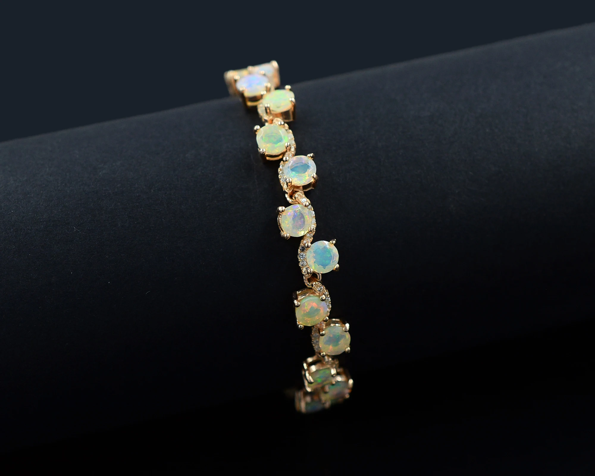 Natural Cut Opal 5 MM Round Shape Gemstone 925 Solid Silver For Women Jewelry Bolo Tie Tennis Bracelet Manufacturer From India