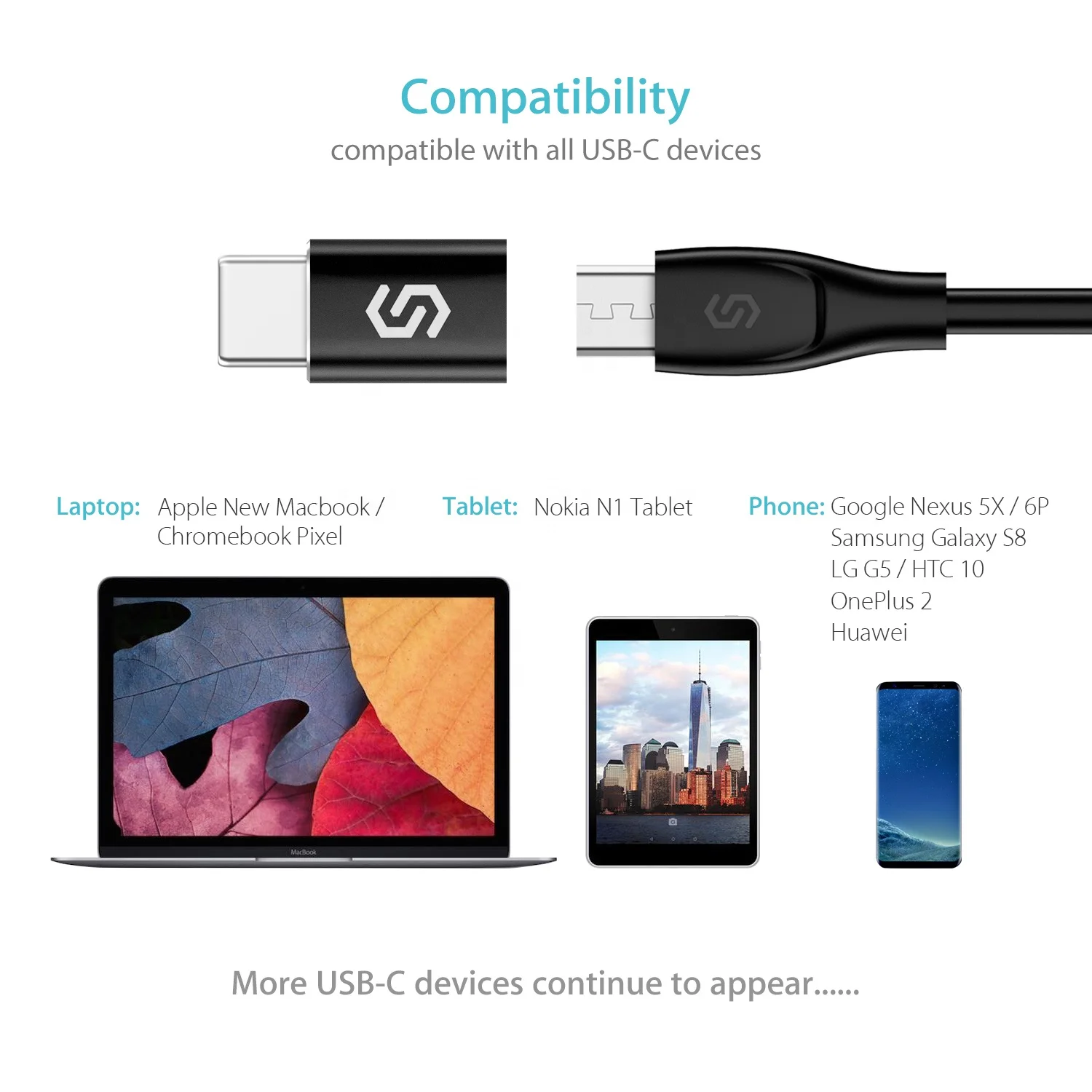 2 шт./упаковка USB Type-C адаптер