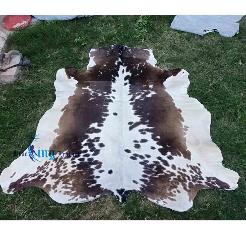 Natural Cowhide Rugs 100% Cowhide Leather Rugs Tricolor Cow Hide Skin Carpet Genuine rug