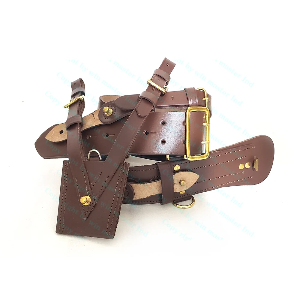 SAM BROWNE LEATHER BELT & CROSS STRAP Ceremonial OFFICERS SHOULDER BELTS