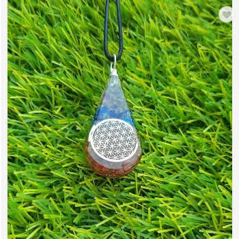 7 Чакра, камень Emf, защита, лечебный цветок жизни, логотип слезы, оргонитовый драгоценный кулон