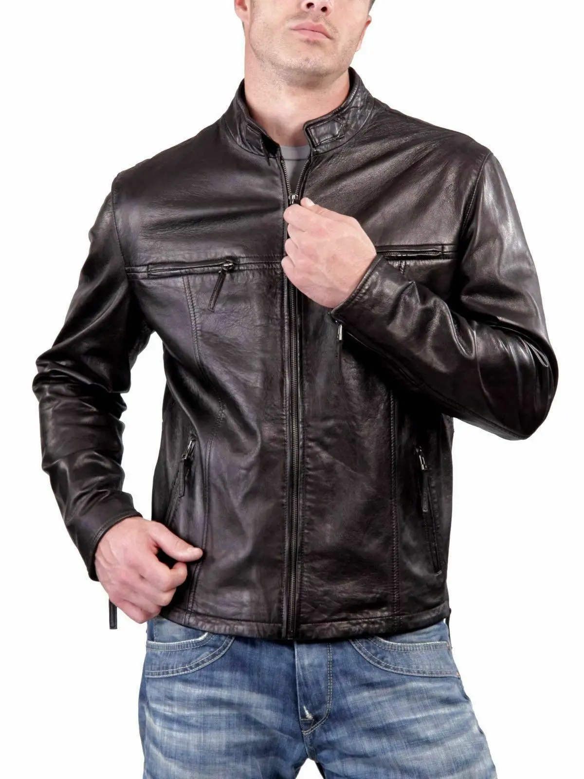 Pakistani made wholesale leather jackets Manufacturer Seller Long Casual Leather Jacket For Men new motorbike design Jackets