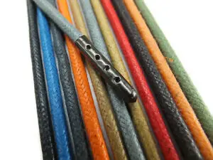 3mm Thick Waxed round Cotton Shoelaces Flat and Printed Feature for Shoes