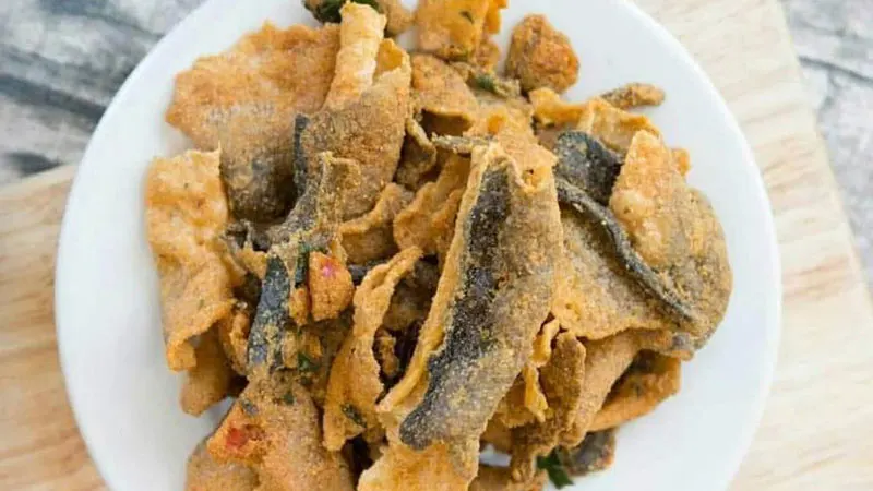 Закуска из рыбной кожи/хрустящая закуска соленой яичной кожи морепродуктов/мс.