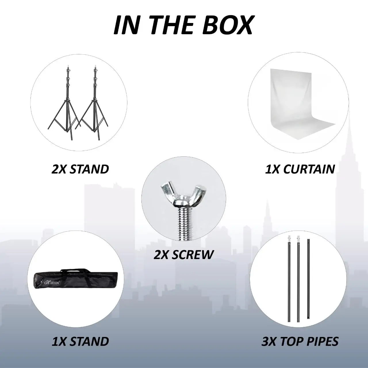 Photography Accessories Backdrop Photo Light Studio Muslin Background Stand Backdrop Support System Kit (Stand with Curt